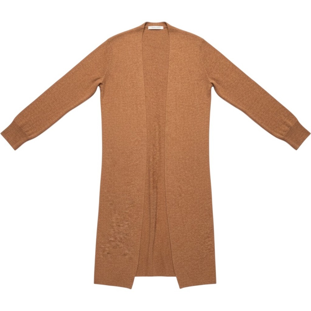Athleta 100% Cashmere Longline Open Front Cardigan Brown Small Womens